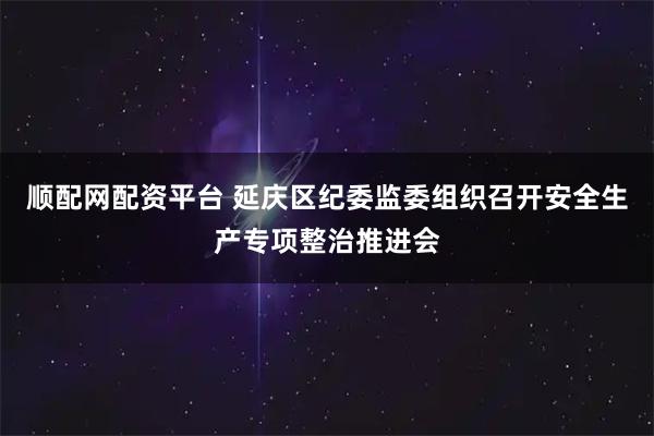 顺配网配资平台 延庆区纪委监委组织召开安全生产专项整治推进会