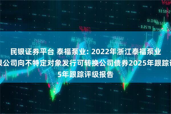 民银证券平台 泰福泵业: 2022年浙江泰福泵业股份有限公司向不特定对象发行可转换公司债券2025年跟踪评级报告